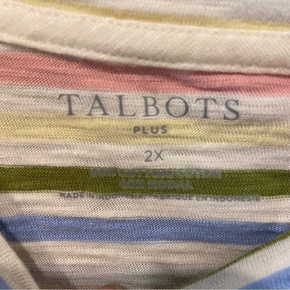 Talbots Plus 2X T shirt Striped Modal Cotton - Picture 4 of 8